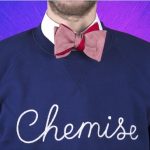 Cinabre noeud papillon Chevron rouge made in france