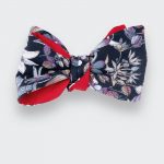 cinabre noeud papillon fleurs 50's vintage made iin france